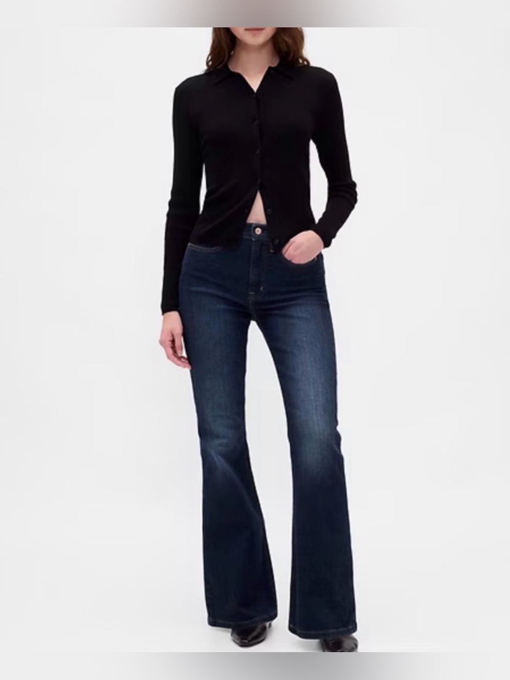 GAP 70's High Rise Flare Jeans in Dark Wash 28